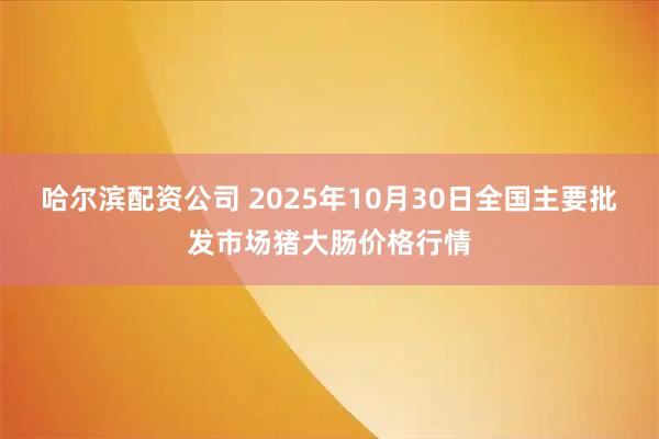 哈尔滨配资公司 2025年10月30日全国主要批发市场猪大肠价格行情